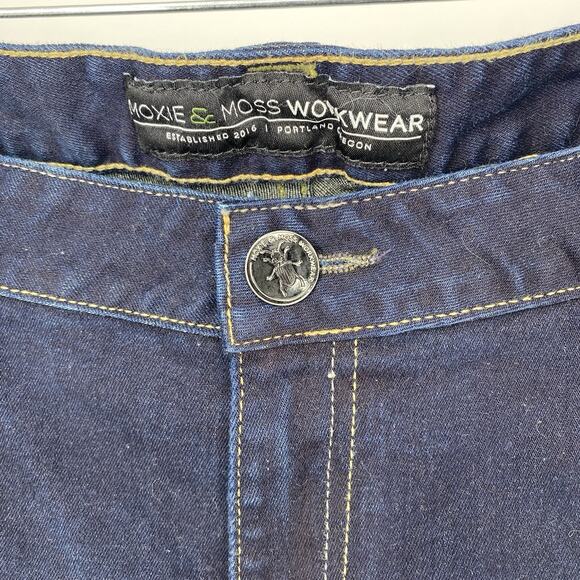 Moxie And Moss Workwear The Maven Carpenter Double Knee Blue Jean Size 34 x 28 - Picture 10 of 13
